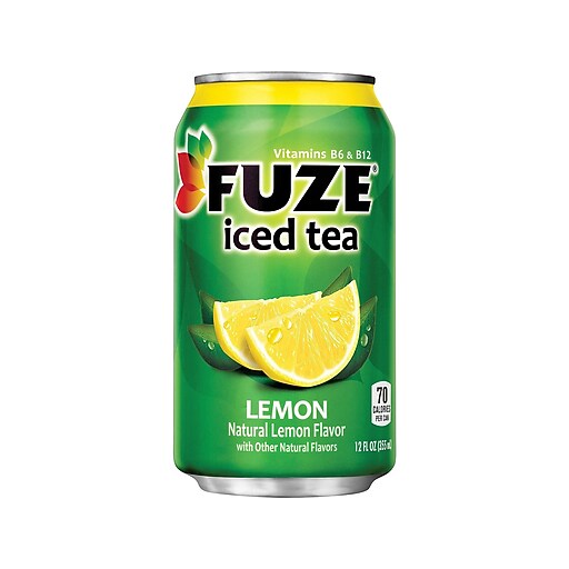 Fuze® Lemon Iced Tea, 12 oz. Cans, 24/Pack Staples