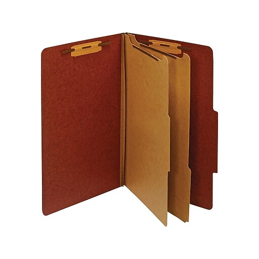 Staples® Classification Folder 2 Dividers, Legal, Red, 5/Pack at Staples