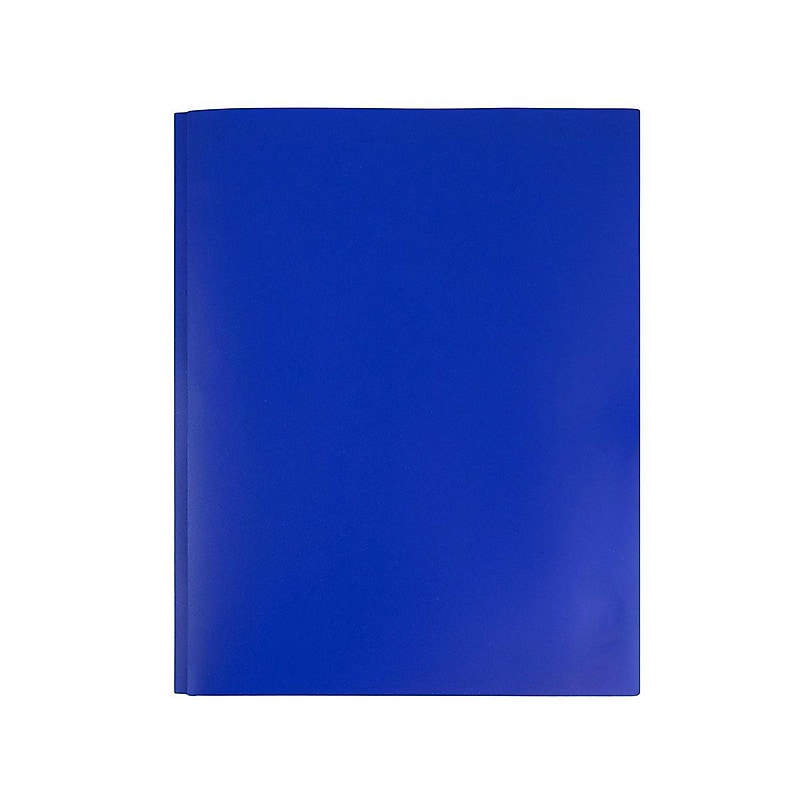 JAM Paper POP 2-Pocket Plastic Folders with Fastener, Deep Blue, 96/Carton (313525335) image 1