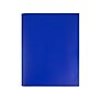 JAM Paper POP 2-Pocket Plastic Folders with Fastener, Deep Blue, 96/Carton (313525335)~#|#~sp43802265_sc7