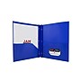 JAM Paper POP 2-Pocket Plastic Folders with Fastener, Deep Blue, 96/Carton (313525335)~#|#~sp43802268_sc7