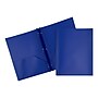 JAM Paper POP 2-Pocket Plastic Folders with Fastener, Deep Blue, 96/Carton (313525335)~#|#~sp43802269_sc7