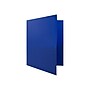 JAM Paper POP 2-Pocket Plastic Folders with Fastener, Deep Blue, 96/Carton (313525335)~#|#~sp43802271_sc7