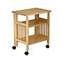 Winsome Mission 2-Shelf Wood Mobile Printer Stand with Lockable Wheels, Natural (81628)~#|#~sp43802508_sc7