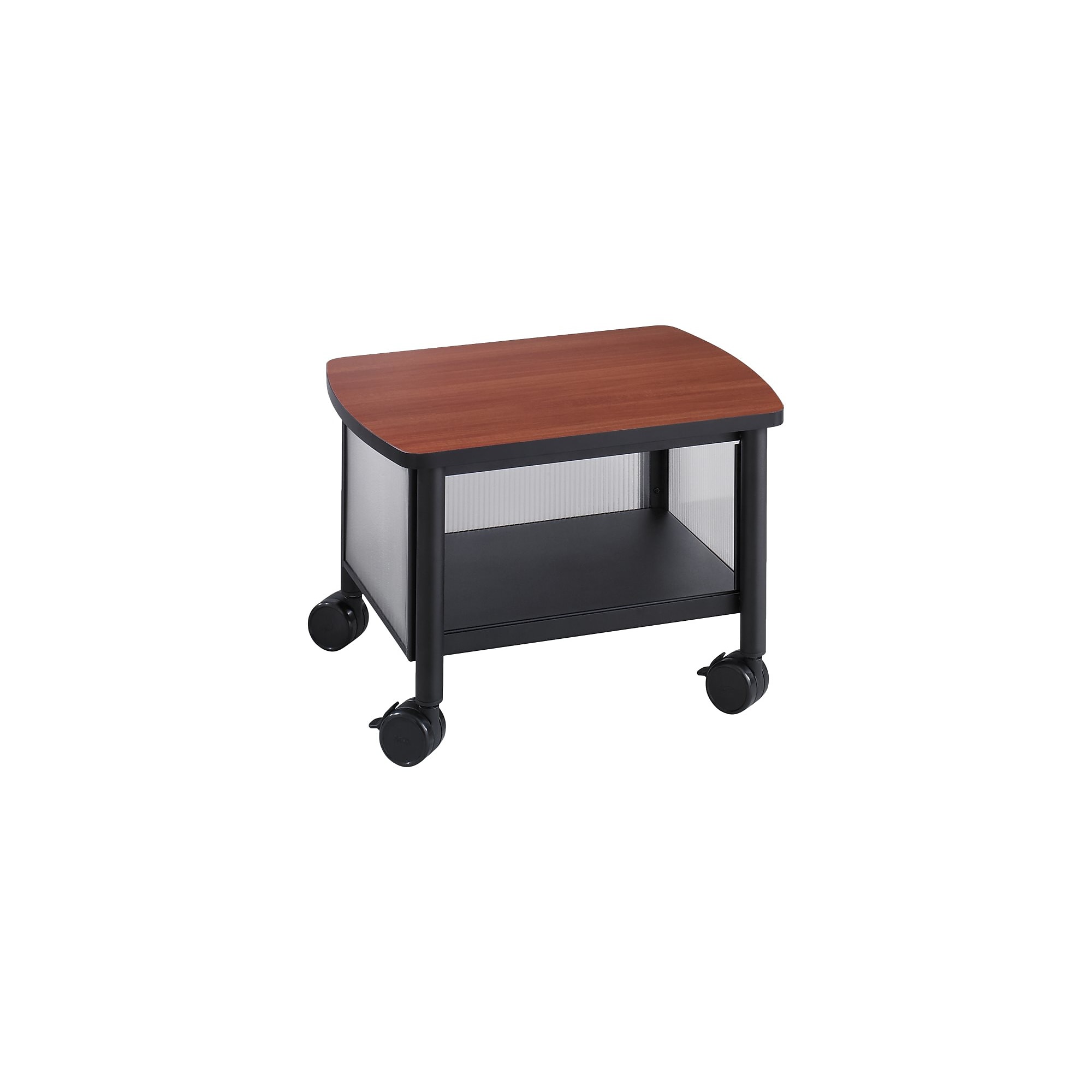 Safco Impromptu Metal Mobile Printer Stand with Lockable Wheels, Black/Cherry (1862BL) Sansujyuku sansujyuku.com