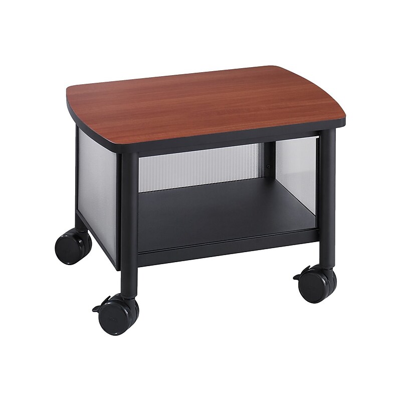 Safco Impromptu Metal Mobile Printer Stand with Lockable Wheels, Black/Cherry (1862BL) image 1