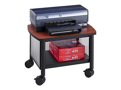 Safco Impromptu Metal Mobile Printer Stand with Lockable Wheels, Black/Cherry (1862BL) Sansujyuku sansujyuku.com