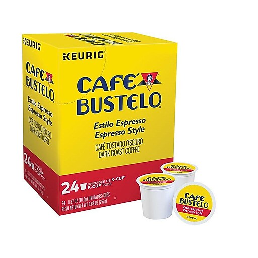 Cafe Bustelo Espresso Coffee Keurig® KCup® Pods, Dark Roast, 24/Box