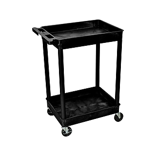 Luxor 2-Shelf Metal Mobile A/V Cart with Lockable Wheels