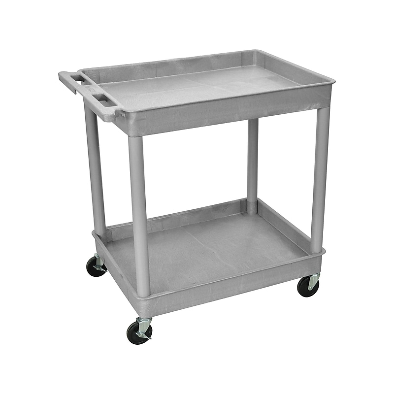 Luxor 2-Shelf Laminate Utility Cart, Gray (TC11-G) image 1