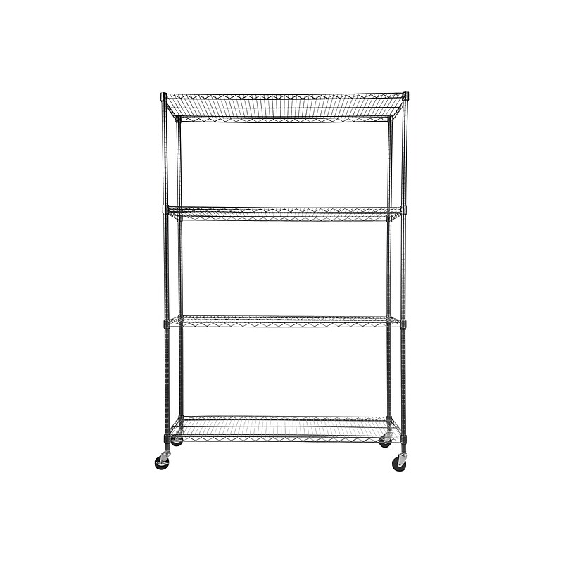 Alera Complete 4-Shelf Metal Unit, 48"W, Anthracite Black (ALESW604818BA) image 1