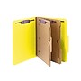 Smead Pressboard Classification Folders with SafeSHIELD Fasteners, 2" Expansion, Letter Size, 2 Dividers, Yellow, 10/Box (14084)~#|#~sp43803058_sc7