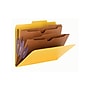 Smead Pressboard Classification Folders with SafeSHIELD Fasteners, 2" Expansion, Letter Size, 2 Dividers, Yellow, 10/Box (14084)~#|#~sp43803062_sc7
