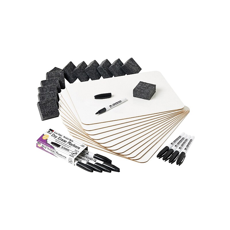 CLN Class Pack Masonite Dry-Erase Whiteboards, 9" x 12", 12/Set (CHL35036) image 1