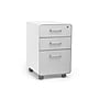 Poppin Stow 3-Drawer Mobile Vertical File Cabinet, Letter/Legal Size, Lockable, 24"H x 15.75"W x 20"D, White/Light Gray (101251)~#|#~sp43803192_sc7