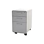 Poppin Stow 3-Drawer Mobile Vertical File Cabinet, Letter/Legal Size, Lockable, 24"H x 15.75"W x 20"D, White/Light Gray (101251)~#|#~sp43803193_sc7