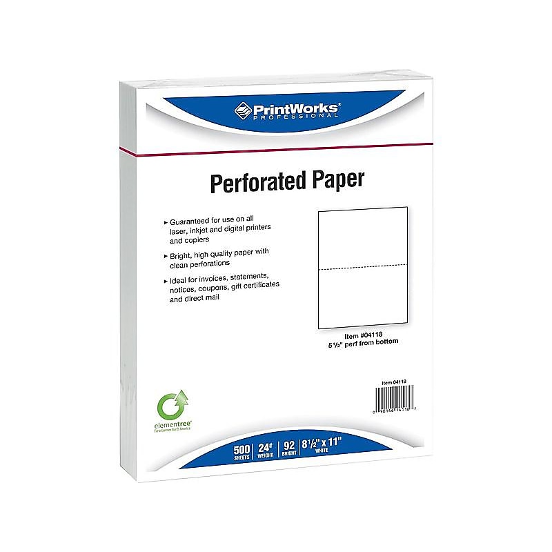 Printworks Professional 8.5" x 11" Multipurpose Paper, 24 lbs., 92 Brightness, 500/Ream, 5 Reams/Carton (04118P) image 1