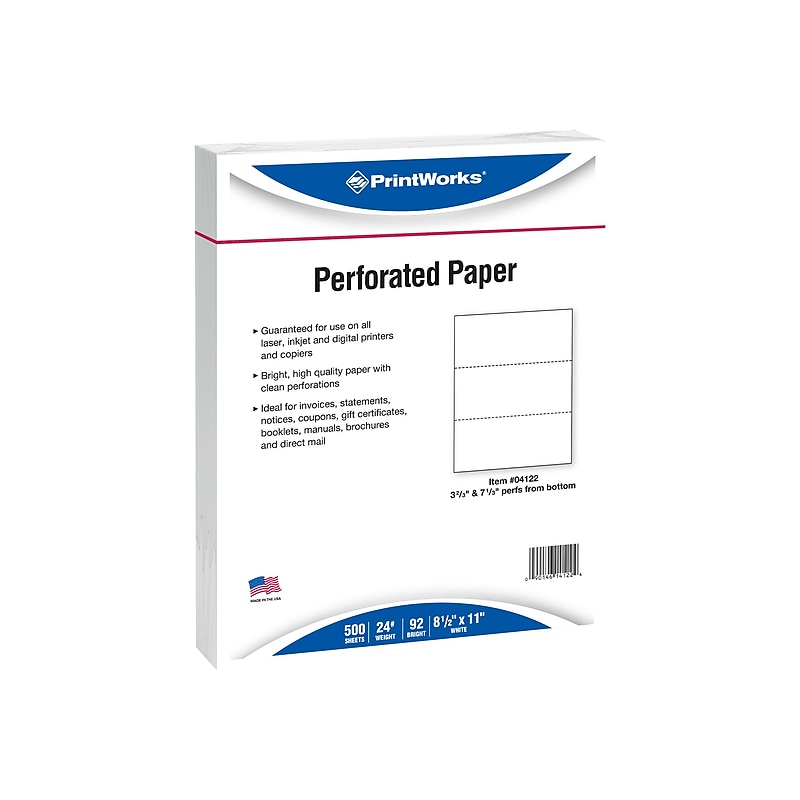 Printworks Professional 8.5" x 11" Multipurpose Paper, 24 lbs., 92 Brightness, 500/Ream, 5 Reams/Carton (04122) image 1