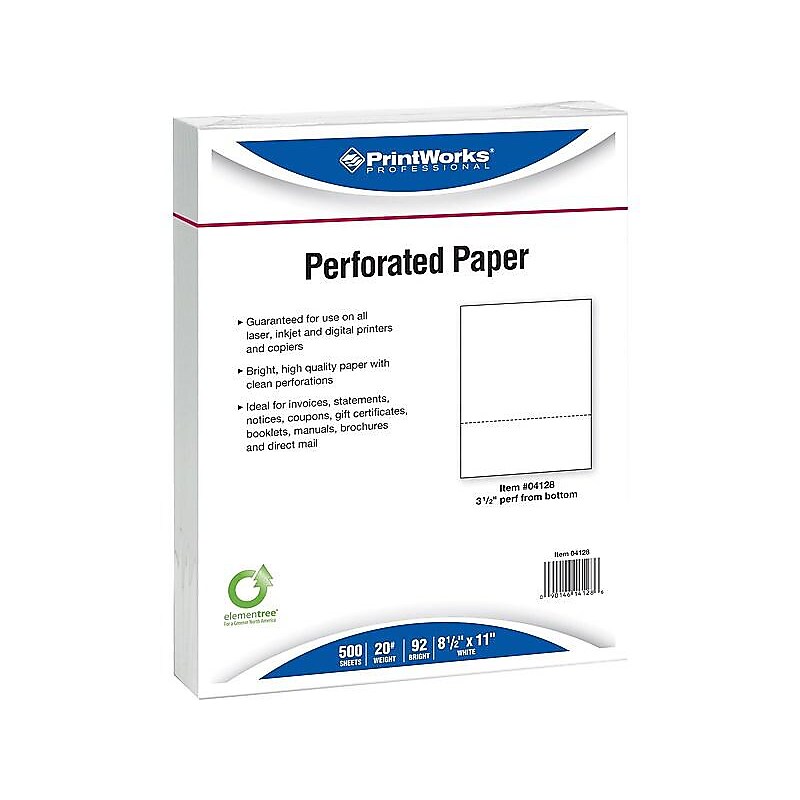 Printworks Professional 8.5" x 11" Multipurpose Paper, 20 lbs., 92 Brightness, 2500/Carton (04128) image 1