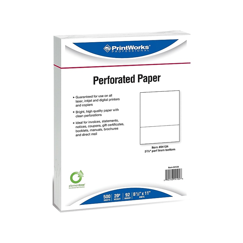 Printworks Professional 8.5" x 11" Multipurpose Paper, 20 lbs., 92 Brightness, 500/Ream, 5 Reams/Carton (04124P) image 1