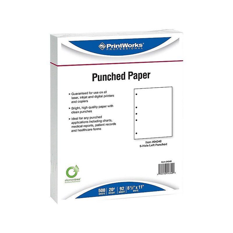 Printworks Professional 8.5" x 11" Multipurpose Paper, 20 lbs., 92 Brightness, 500/Ream, 5 Reams/Carton (04340) image 1