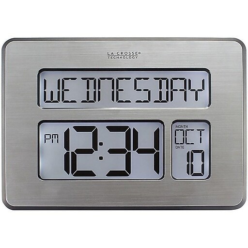 La Crosse Technology Atomic Wall/Table Clock, Metal, 7.5"H x 9.75"W x 1