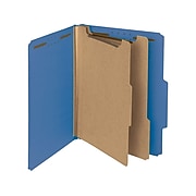 Smead Recycled Heavy Duty Pressboard Classification Folder, 2-Dividers, 2" Expansion, Letter Size, Dark Blue, 10/Box (14062)
