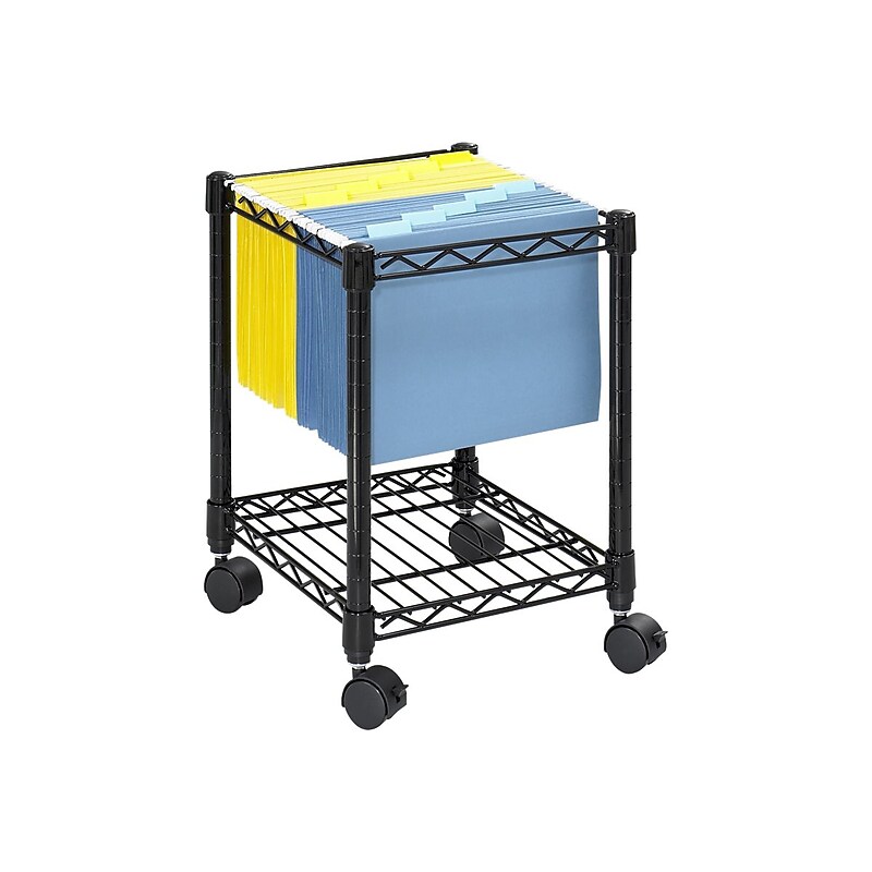 Safco Metal Mobile File Cart with Lockable Wheels, Black (5277BL) image 1