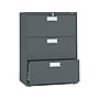 HON Brigade 600 Series 3-Drawer Lateral File Cabinet, Locking, Letter/Legal, Charcoal, 30"W (H673.L.S)~#|#~sp43803535_sc7