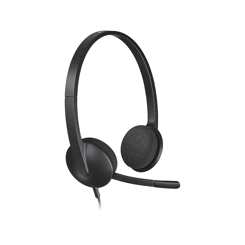 Logitech H340 On-Ear Stereo Computer Headset, USB-A, Black (981-000507) image 1