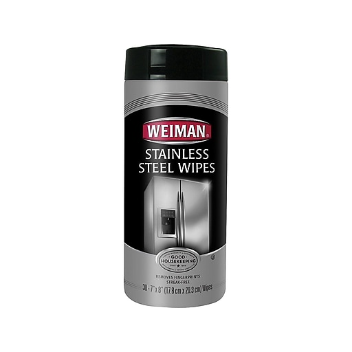 Weiman Stainless Steel Wipes Canister 30 Count BUY MORE AND SAVE UP TO 15% 