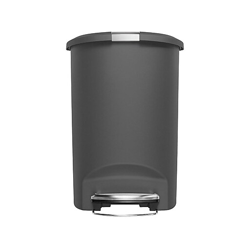 simplehuman® SemiRound Step Trash Can, 13 gal., Grey at Staples