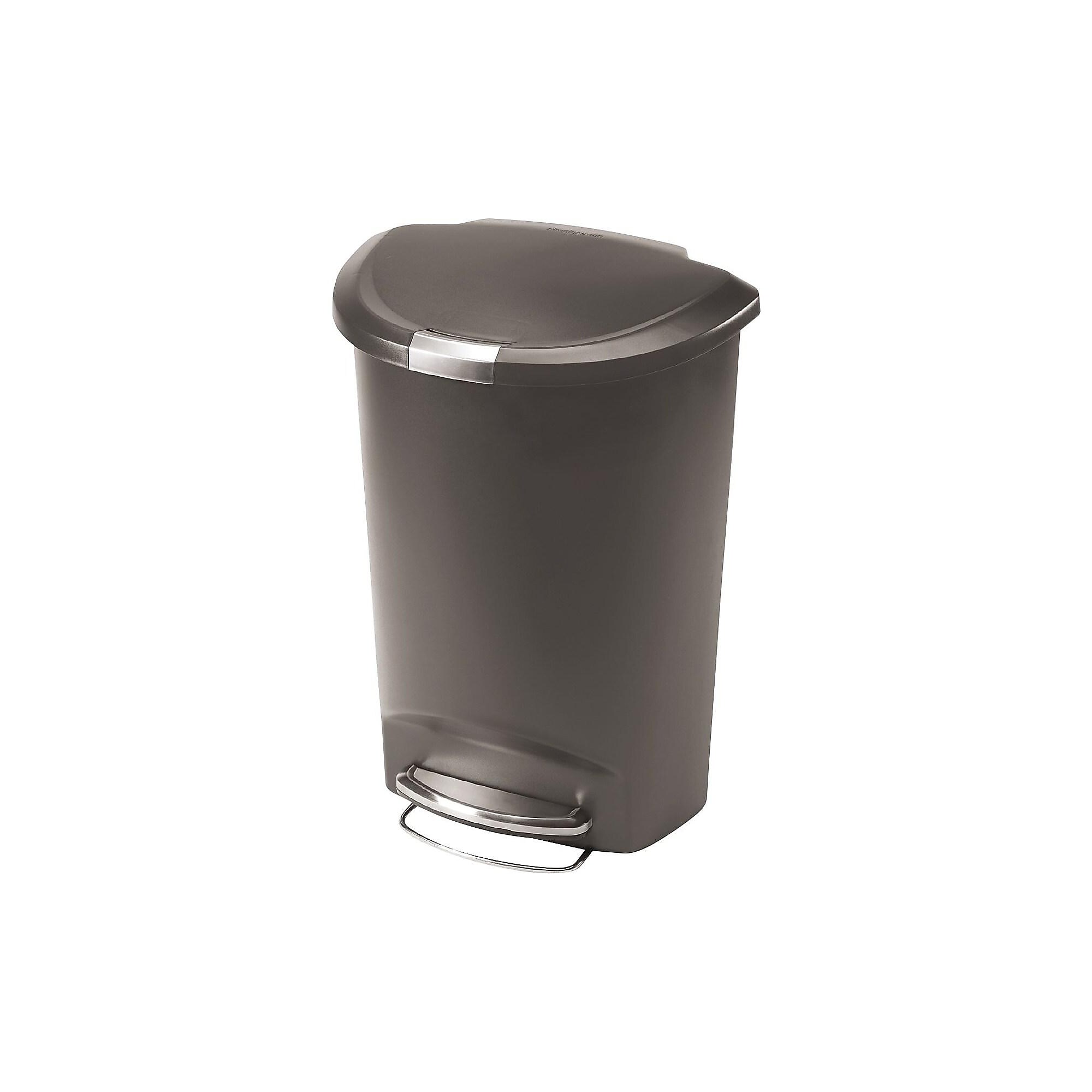 simplehuman Indoor Step Trash Can, Gray Plastic, 13 Gal. (CW1357) Sansujyuku sansujyuku.com