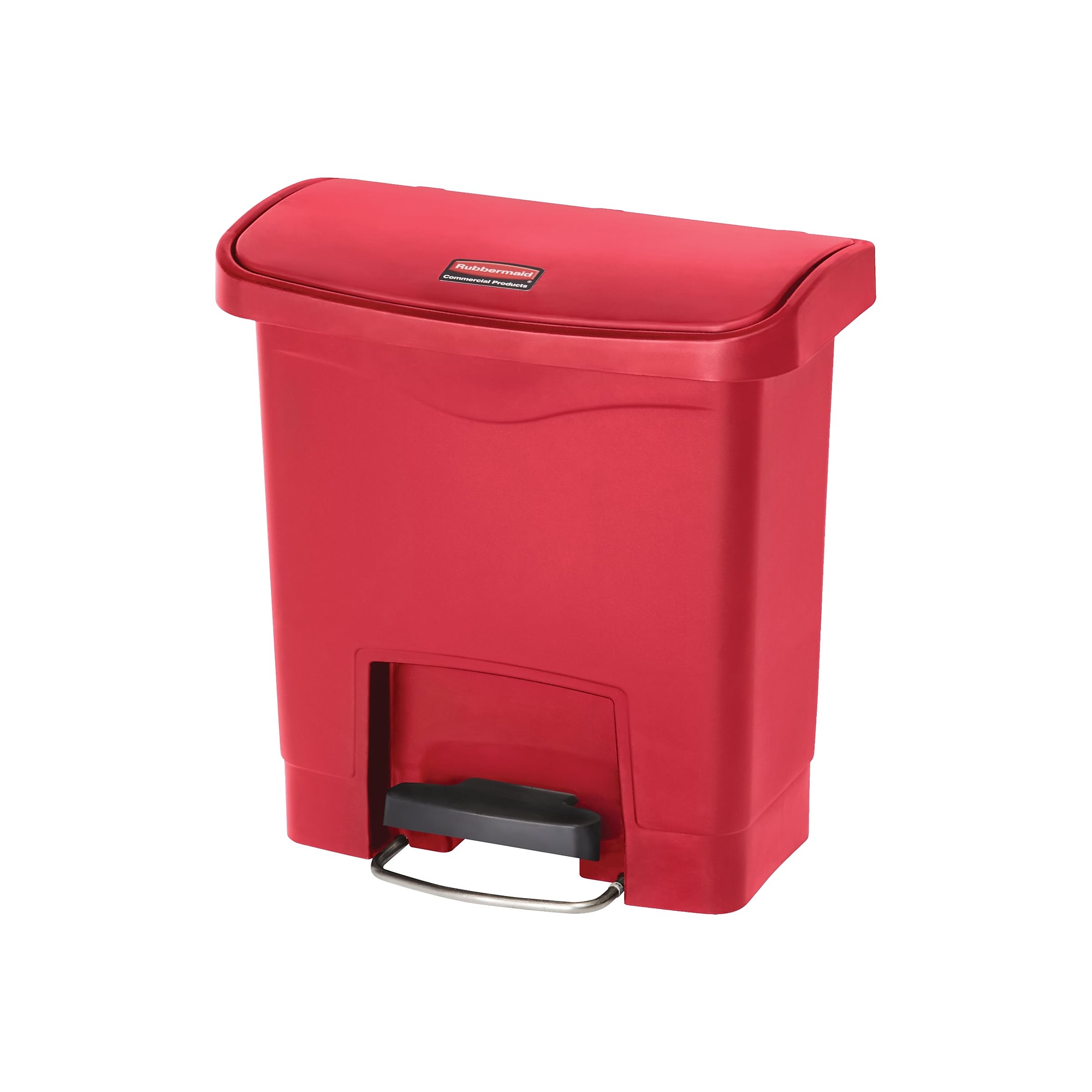 Rubbermaid Slim Jim Step-On Indoor Step Trash Can, Red Resin, 4 Gal. (1883563) Sansujyuku sansujyuku.com