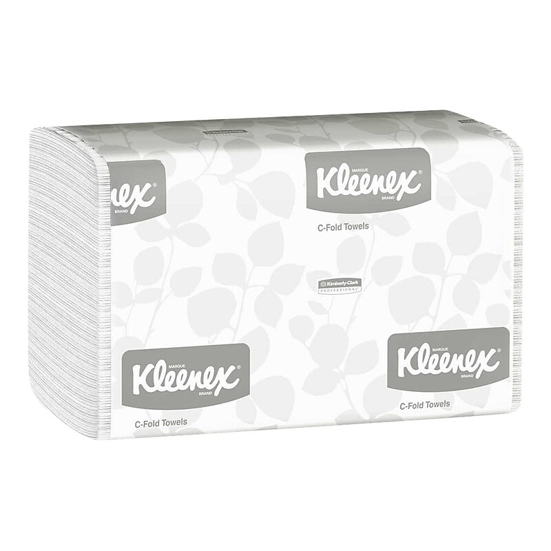 Kleenex Recycled C-Fold Paper Towels, 1-Ply, 150 Sheets/Pack, 16 Packs/Carton (01500) image 1