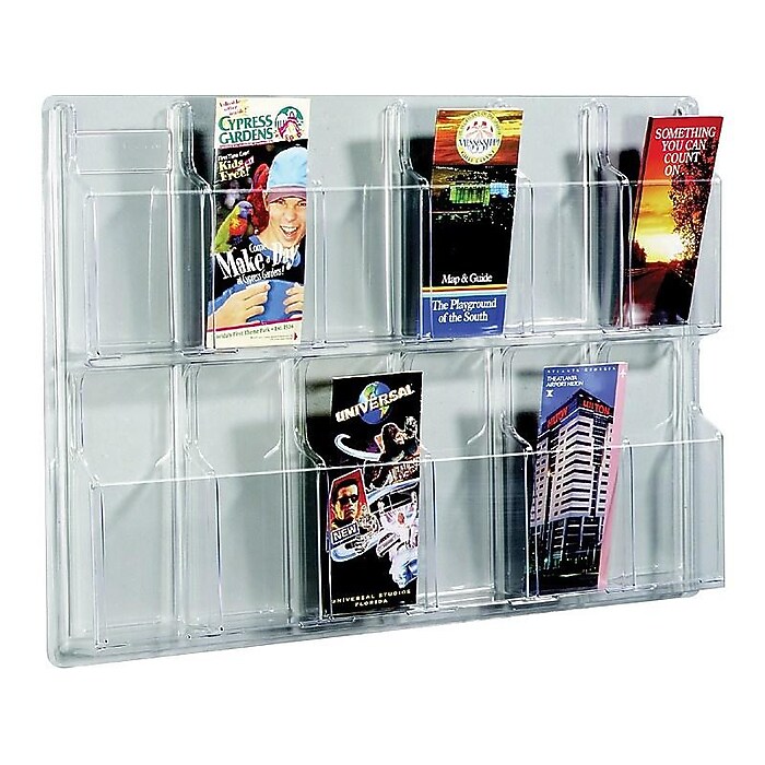 Safco Reveal Brochure Holder, Clear Plastic (5604CL) | Staples