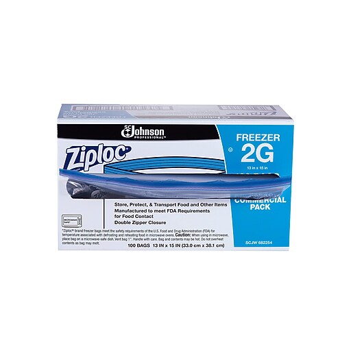 Ziploc Freezer Bags, 2 Gallon, 100/CT Staples