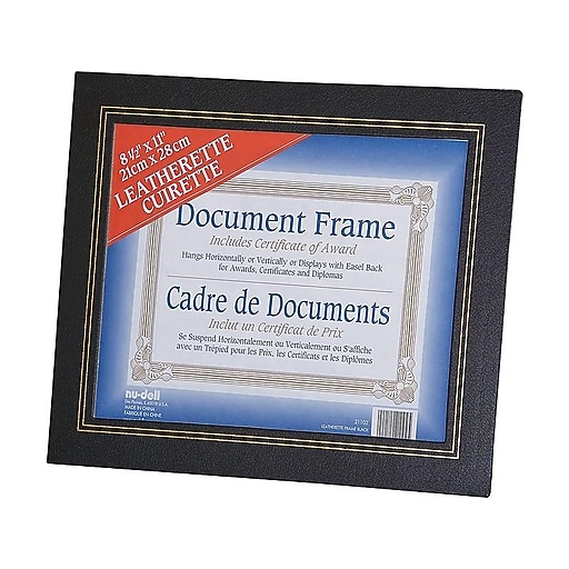 NuDell Plastic Certificate Frames, Leatherette, 2/Pack (21202) Staples