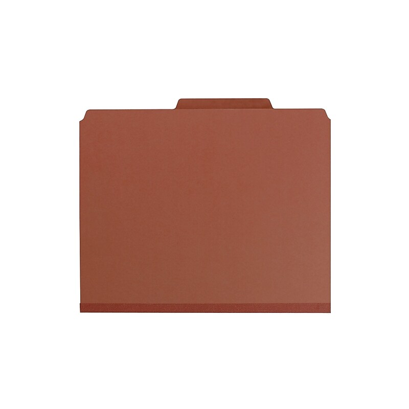 Smead 60% Recycled Pressboard Classification Folders, 2" Expansion, Letter Size, 2 Dividers, Red, 10/Box image 1