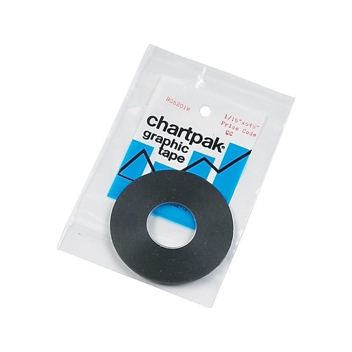 Chartpak Graphic Art Tape, 0.06 x 18 Yds., Black (BG6201M)