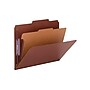 Smead Pressboard Classification Folders, 2" Expansion, Letter Size, 1 Divider, Red, 10/Box  (13775)~#|#~sp43804504_sc7