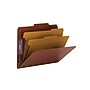 Smead Pressboard Classification Folders, 2" Expansion, Letter Size, 2 Dividers, Red, 10/Box (14075)~#|#~sp43804514_sc7