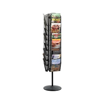 Safco Onyx Metal Magazine Stand, 66" x 16.5", Black (5577BL)