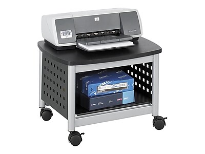 Safco Scoot Underdesk Metal Mobile Printer Stand with Lockable Wheels, Black/Silver (1855BL) Sansujyuku sansujyuku.com