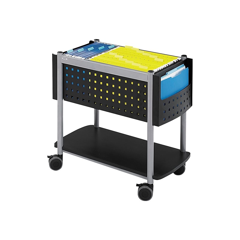 Safco Scoot Metal Mobile File Cart with Lockable Wheels, Black (5373BL) image 1