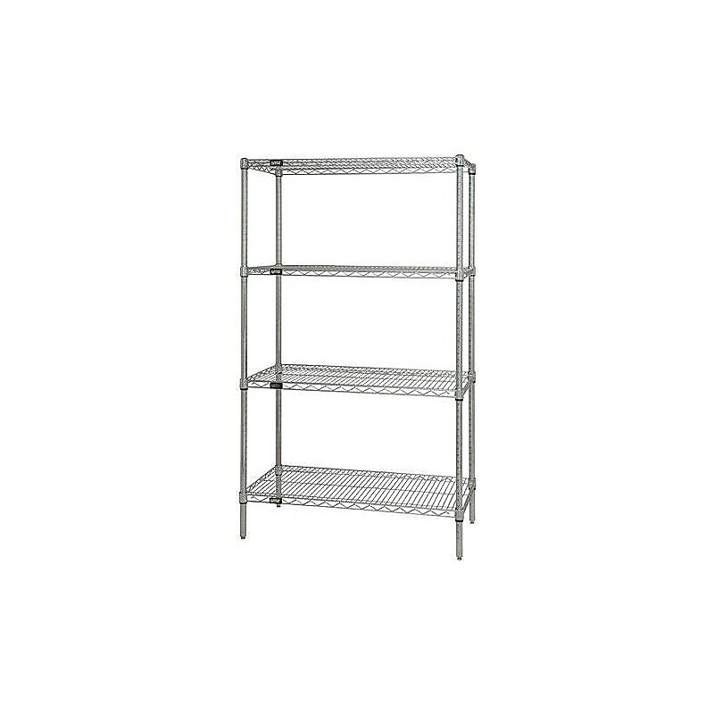 Quantum Shelving Starter Kit 4-Shelf Wire Unit, 48"W, Chrome (WR74-2448C) image 1