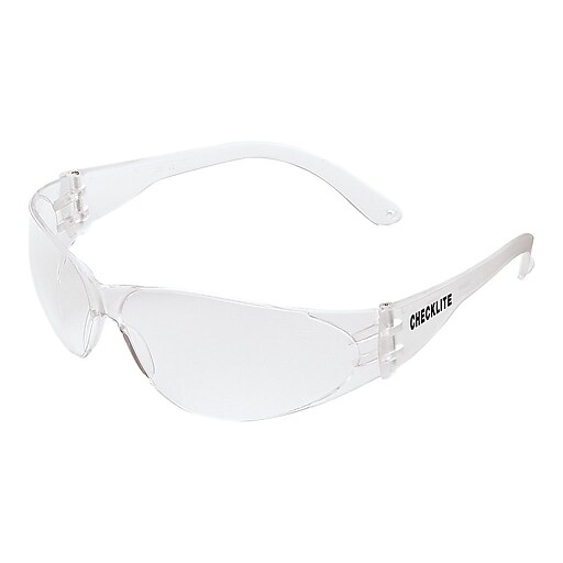 MCR Safety Checklite Polycarbonate Safety Glasses, Clear Lens, 12