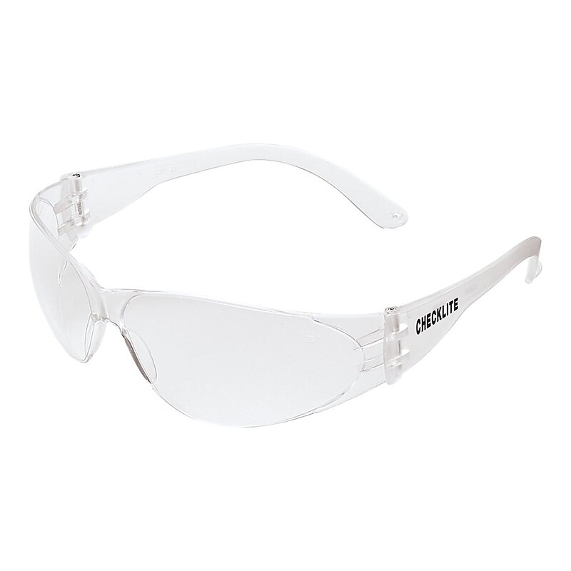 MCR Safety Checklite Polycarbonate Safety Glasses, Clear Lens, 12/Pack (CL110) image 1