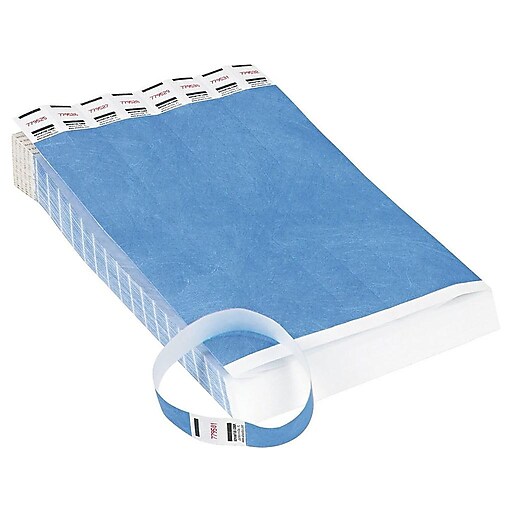 Advantus Sequentially Numbered Crowd Control Wristbands, Blue, 500/Pack