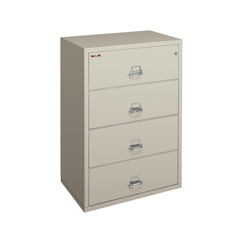 FireKing Classic 4-Drawer Lateral File Cabinet, Fire Resistant, Letter/Legal, Beige, 31.19"W (4-3122-CPA) image 1